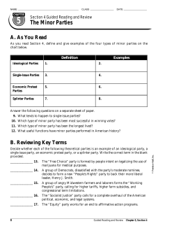 Chapter 5, Section 4: Guided Reading