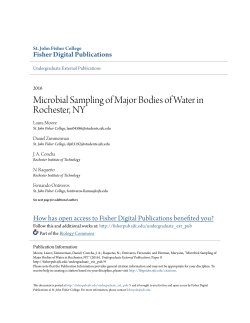 Microbial Sampling of Major Bodies of Water in Rochester, NY