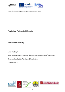 Executive Summary - Plagiarism across Europe and Beyond