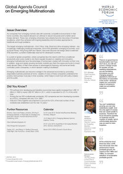 Global Agenda Council on Emerging Multinationals - WEF