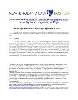 Sanctuary City Initiative