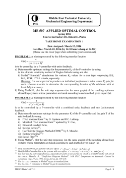 ME 507 APPLIED OPTIMAL CO TROL
