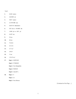 Test4 1. 0.418 meters 2. 164 000 cm 3. 9.817 meters 4. 15 370 000