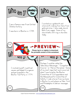 I am a famous man from United States history. I was born in Boston