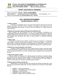 unit i -windows programming - PSNA College of Engineering and