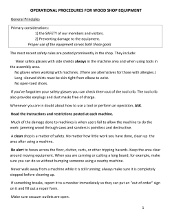 OPERATIONAL PROCEDURES FOR WOOD SHOP EQUIPMENT