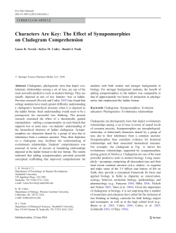 Characters Are Key: The Effect of Synapomorphies on Cladogram