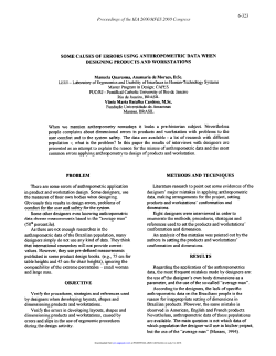 SOME CAUSES OF ERRORS USING ANTHROPOMETRIC DATA