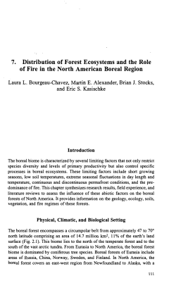 7. Distribution of Forest Ecosystems and the Role of Fire in the North