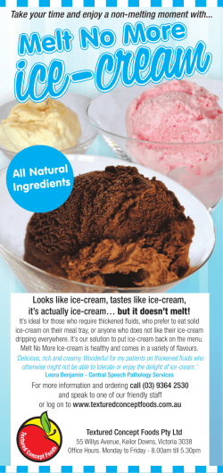 Melt No More - Textured Concept Foods