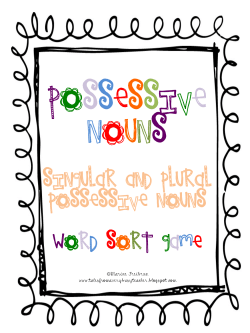Possessive Nouns - Plain Local Schools