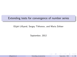 Extending tests for convergence of number series