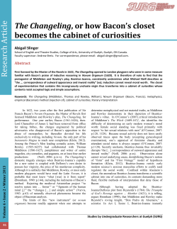 The Changeling, or how Bacon`s closet becomes the cabinet of