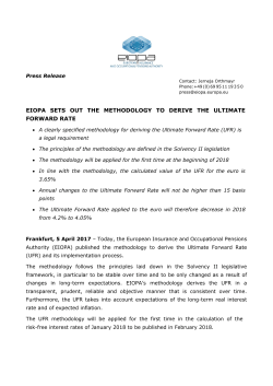 EIOPA sets out the Methodology to Derive The Ultimate