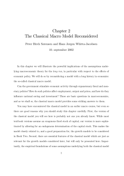 Chapter 2 The Classical Macro Model Reconsidered