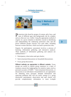 Step 3: Methods of enquiry 3