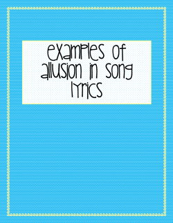 Examples of allusion in song lyrics