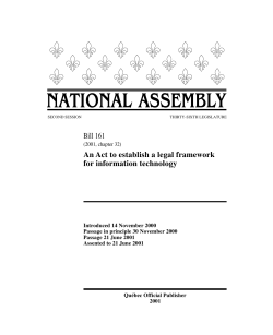 An Act to establish a legal framework for information technology