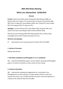 BMC Mid Wales Meeting White Lion, Machynlleth 13/09/2016