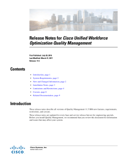 Release Notes for Cisco Unified Workforce Optimization Quality