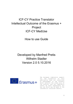 User Manual for the ICF-CY Practice Translator - ICF-CY