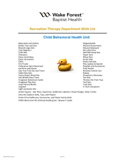 Recreation Therapy Department Wish List