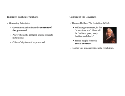 Inherited Political Traditions Consent of the Governed