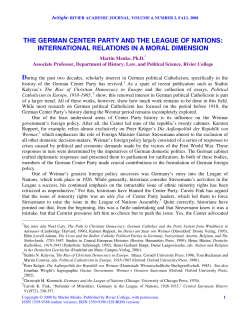 the german center party and the league of nations