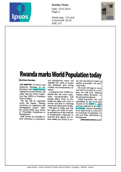 Rwanda marks World Population today