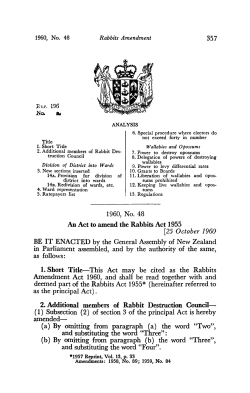 1960 No 48 Rabbits Amendment