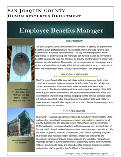 Employee Benefits Manager