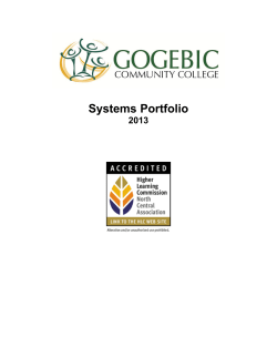 Gogebic Community College AQIP Systems Portfolio 2013