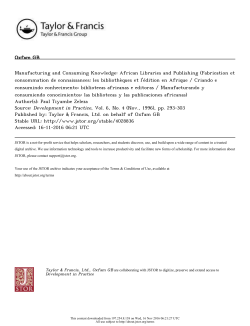 Manufacturing and Consuming Knowledge - USIU