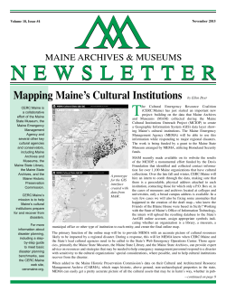 November 2015 - Maine Archives and Museums