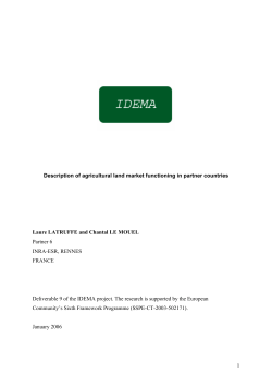 Description of agricultural land market functioning in partner countries