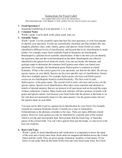 Instructions for Fossil Label - Kentucky 4-H