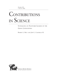 Contributions in Science, Number 493 &ndash; Bezy and Camarillo