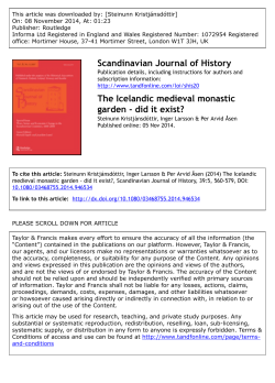 The Icelandic medieval monastic garden – did it