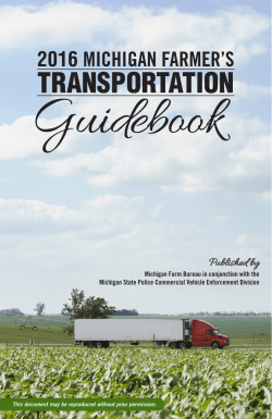 2016 MICHIGAN FARMER`S Guidebook TRANSPORTATION