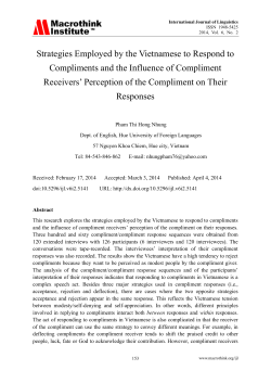 Strategies Employed by the Vietnamese to Respond to Compliments