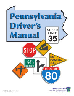 Pennsylvania Driver`s Manual