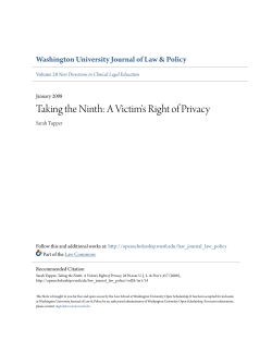 Taking the Ninth: A Victim`s Right of Privacy