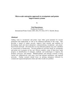 Micro-scale enterprise approach to sweetpotato and potato