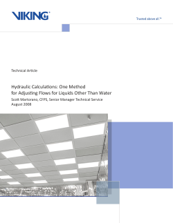 Hydraulic Calculations: One Method for Adjusting Flows for Liquids