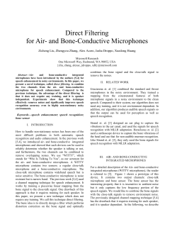 Direct Filtering for Air- and Bone-Conductive Microphones
