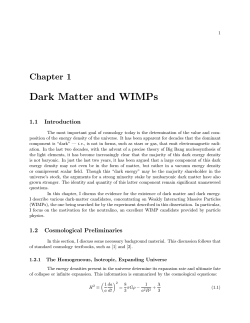 Dark Matter and WIMPs - Berkeley Cosmology Group