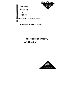 Radiochemistry of Thorium - LANL Research Library