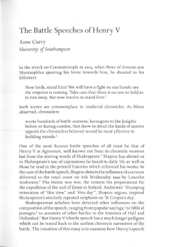The Battle Speeches of Henry V