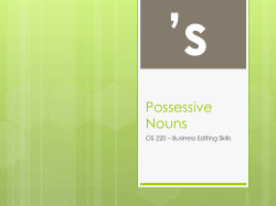 Possessive Nouns