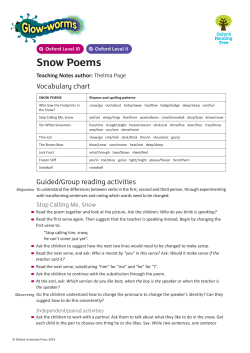 Snow Poems - Oxford Owl